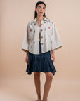 Linen shirt handmade sequins - Beige