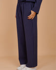 Navy stripes pants