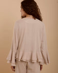 Beige Boho Long sleeve Top