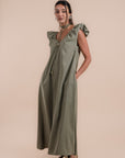Puff sleeve Dress - Olive
