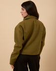 Wool Jacket with Pockets - Match green