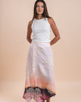Grading peach/plum skirt embro