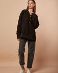 Black Snap buttons sweat shirt