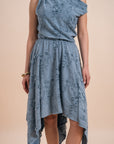 Flowing Midi Skirt - Blue