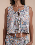 Floral print Pants + Vest Set
