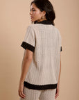 Set - Crochet Shirt & Pants - Offwhite & Black
