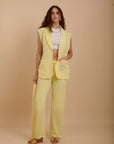 Yellow Linen Long Vest