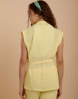 Yellow Linen Long Vest