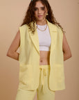 Yellow Linen Long Vest