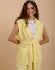 Yellow Linen Long Vest