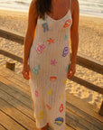 Embroidered shells Crochet dress