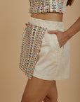 Asymmetrical Multicolor Embro skorts - nahlaelalfydesigns