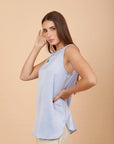 Baby blue airflow Sleeveless top - nahlaelalfydesigns