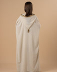Beige HM embelishments Hoodie Cape - nahlaelalfydesigns