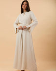 Beige linen LS Linen dress - nahlaelalfydesigns