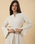 Beige linen LS Linen dress - nahlaelalfydesigns