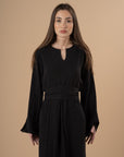 Black linen LS Linen dress - nahlaelalfydesigns