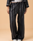 Black Metallic stripes Pants - nahlaelalfydesigns
