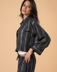 Black metallic stripes shirt - nahlaelalfydesigns