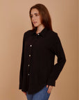 Black Soft Linen Shirt - nahlaelalfydesigns