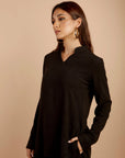 Black Soft Linen Top - nahlaelalfydesigns