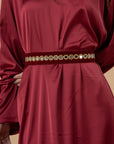 Burgundy velvet Belt - nahlaelalfydesigns