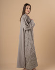 Grey, Silver Embro Kaftan - nahlaelalfydesigns