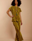 Kiwi thin pleated satin Pants - nahlaelalfydesigns