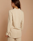 Light Beige Soft Linen Top - nahlaelalfydesigns