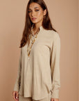Light Beige Soft Linen Top - nahlaelalfydesigns