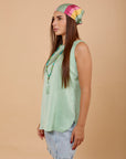 Light green airflow Sleeveless top - nahlaelalfydesigns