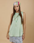 Light green airflow Sleeveless top - nahlaelalfydesigns