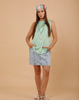 Light green airflow Sleeveless top - nahlaelalfydesigns