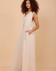 Lighter Beige sleeveless Dress - nahlaelalfydesigns