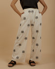 Linen Black Palms Pants - Coated - nahlaelalfydesigns