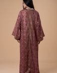 Metallic tiny Florals pink Kaftan - nahlaelalfydesigns