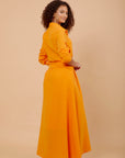 Orange Linen tye around shirt dress - nahlaelalfydesigns