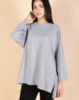 Oversized Drawstring T-shirt - Grey - nahlaelalfydesigns