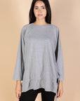 Oversized Drawstring T-shirt - Grey - nahlaelalfydesigns