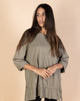 Oversized Drawstring T-shirt - Olive - nahlaelalfydesigns