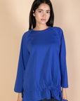 Oversized Drawstring T-shirt - Royal Blue - nahlaelalfydesigns