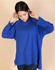 Oversized Drawstring T-shirt - Royal Blue - nahlaelalfydesigns
