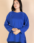 Oversized Drawstring T-shirt - Royal Blue - nahlaelalfydesigns