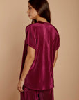 Plum thin pleated satin Top - nahlaelalfydesigns