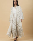 White, Silver Embro Kaftan - nahlaelalfydesigns
