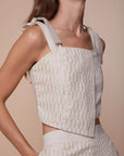 Asymmetrical Braided Embroidered top - nahlaelalfydesigns