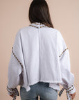Restocking _white denim jacket gold embelishments