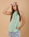 Light green airflow Sleeveless top