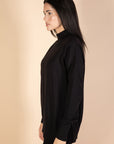 Black High Neck Knit Pullover