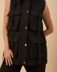Utility Long Vest - Black